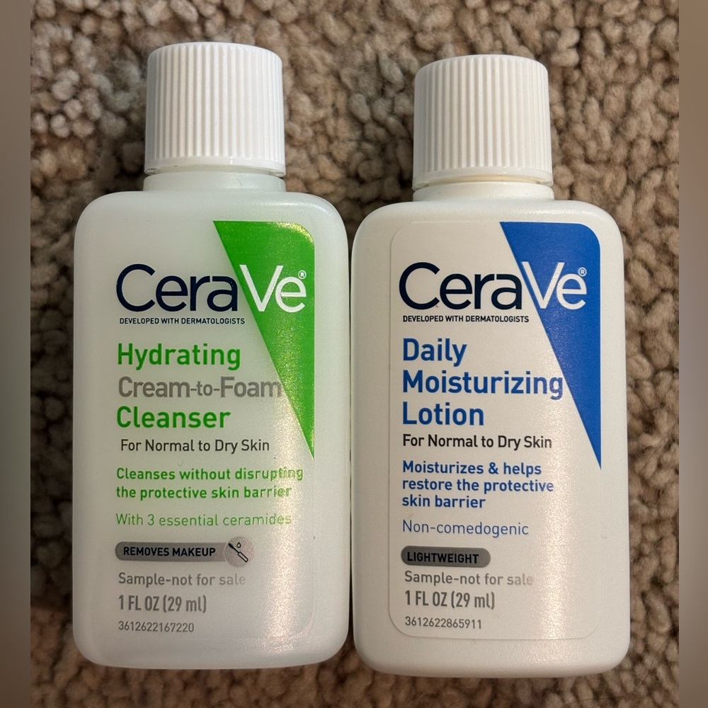 CeraVe Green Cleanser and Blue Moisturizing Lotion Four Sets! - Picture 2 of 2
